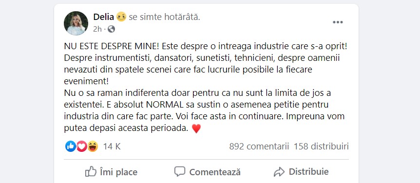 Delia, reacție vehementă pe Facebook