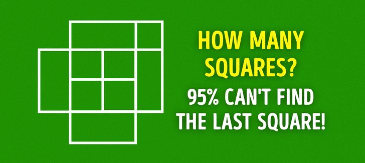 Teste care le dau bătăi de cap adulților. Testul 7. Câte pătrate vezi în imagine