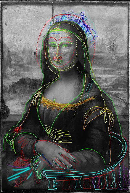 Pascal Cotte spune ca a gasit sub pictura un portret diferit al unei alte femei, total schimbata fata de Mona Lisa pe care o stim cu totii astazi.