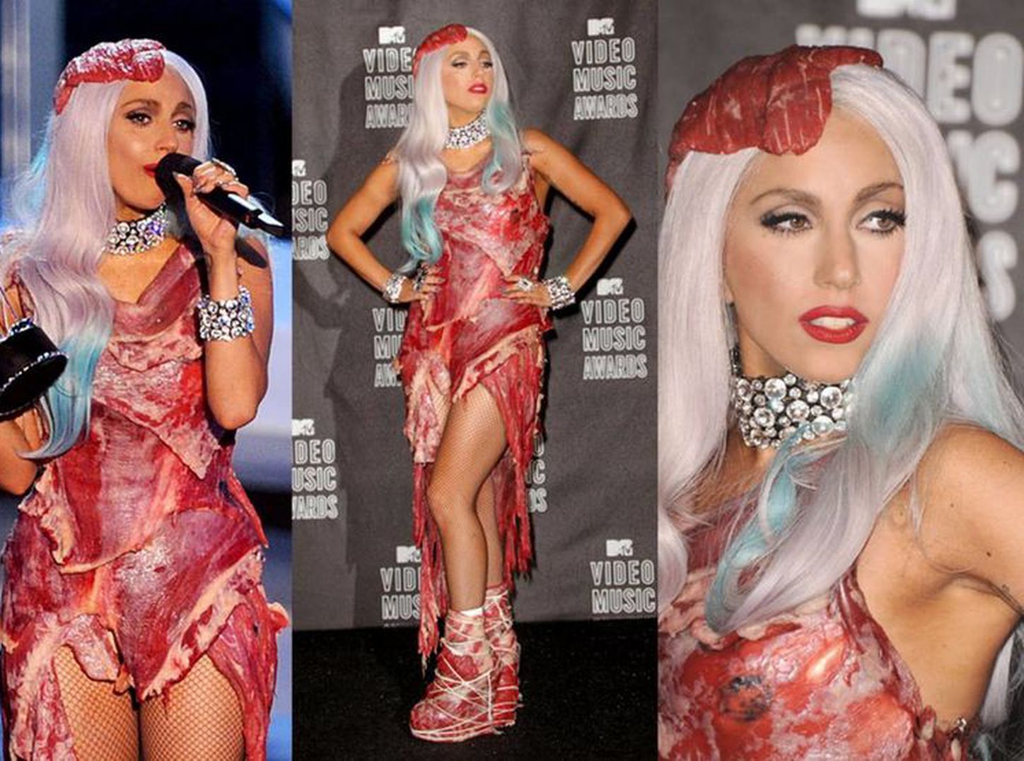 In 2010, Lady Gaga a purtat o tinuta din carne