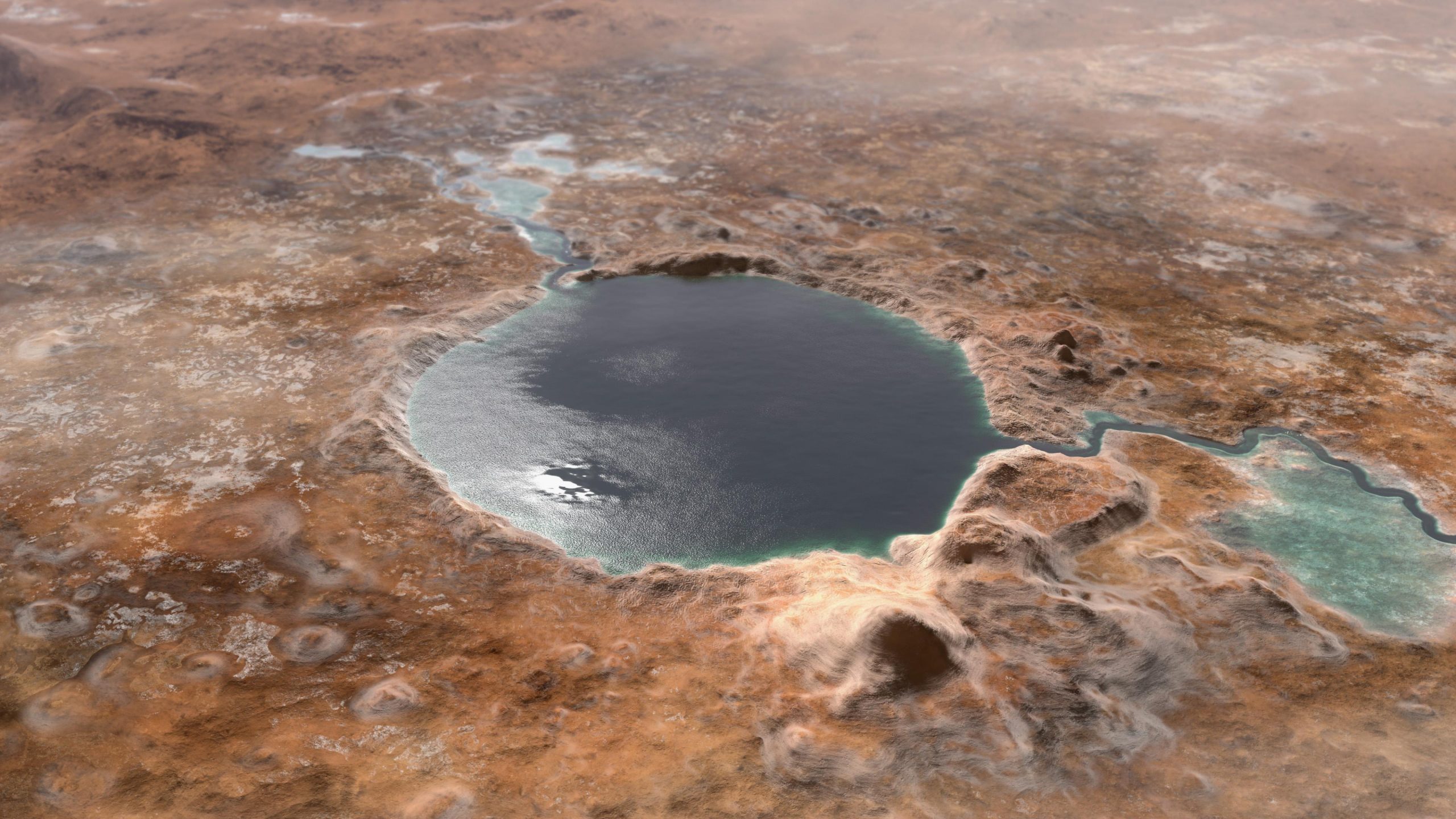 Pe planeta Marte au fost descoperite cateva lacuri
