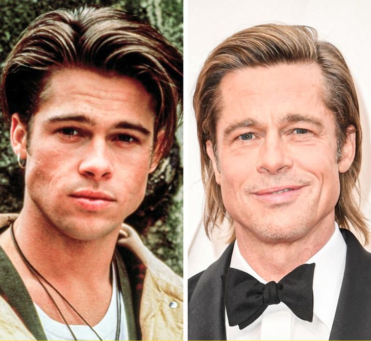 Brad Pitt. 1990 vs. 2020