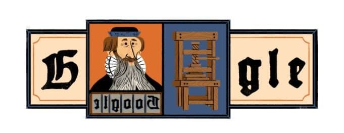 Johannes Gutenberg doodle