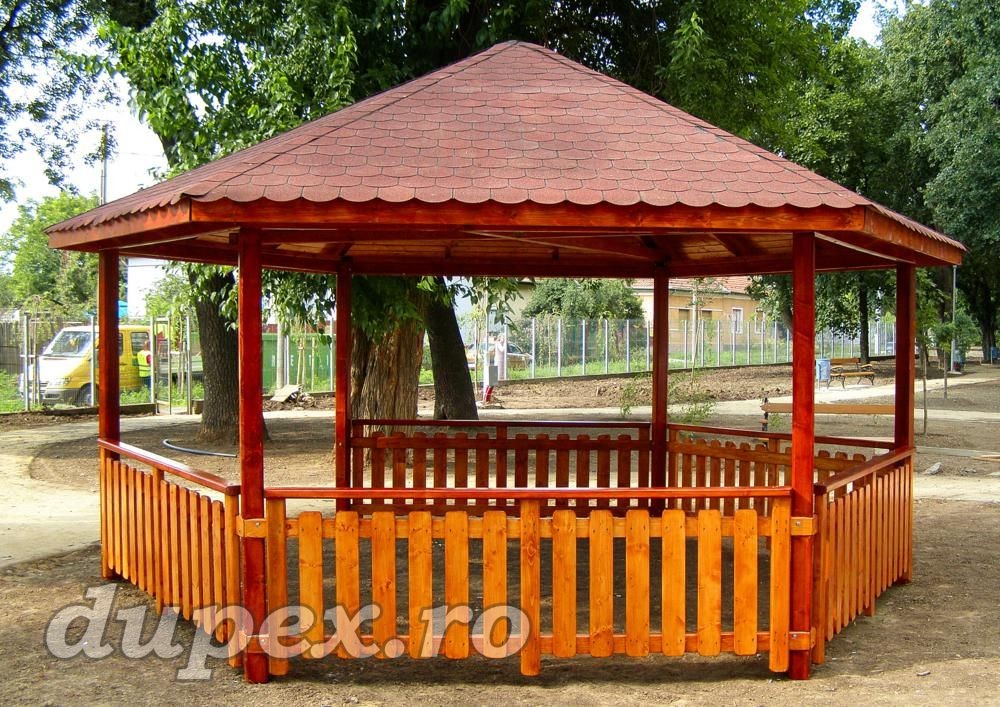 Foișor de grădină hexagonal din lemn D 6 m