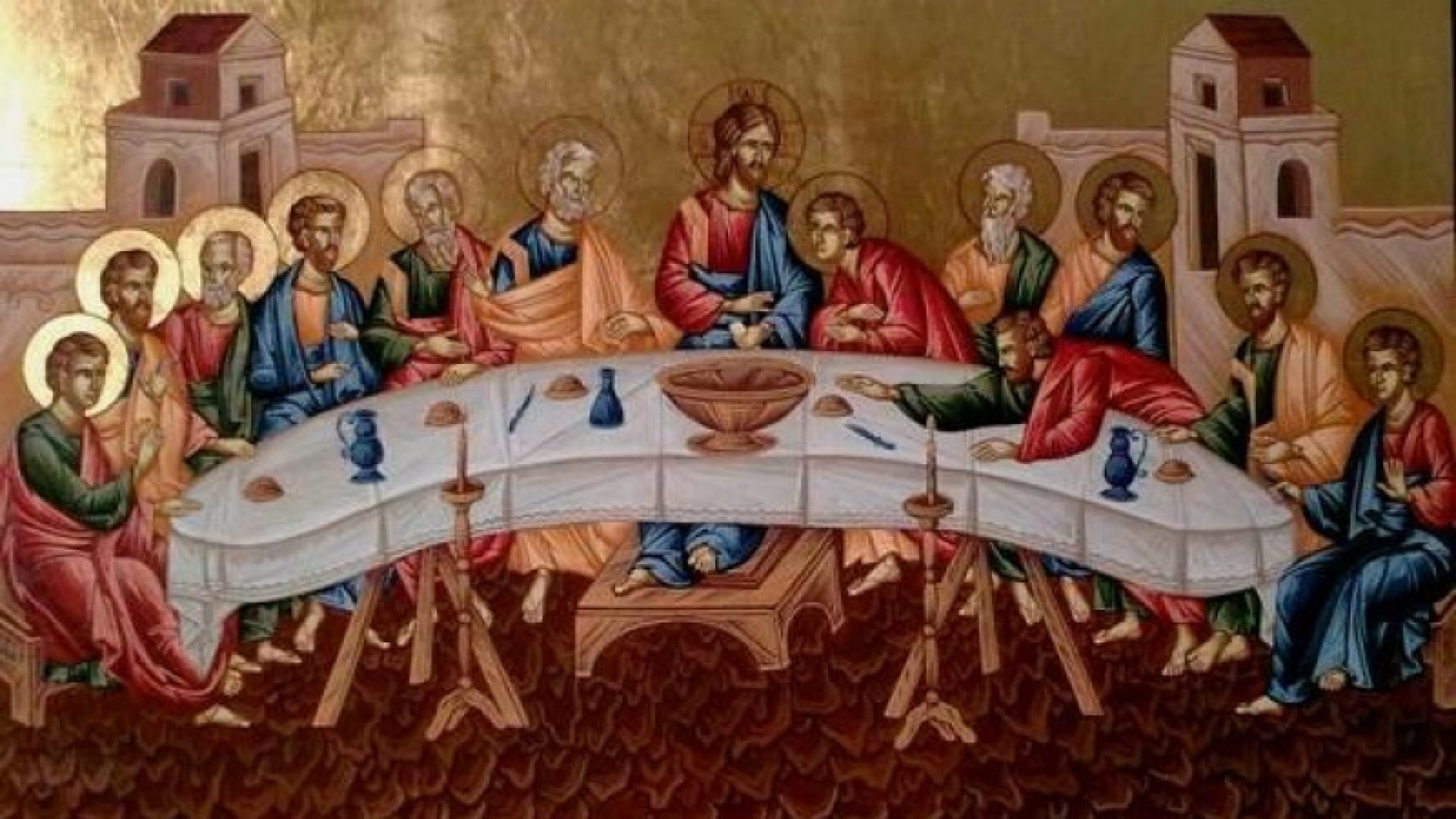 Joia Mare aminteste de Cina cea de Taina a lui Iisus din Nazaret cu Apostolii