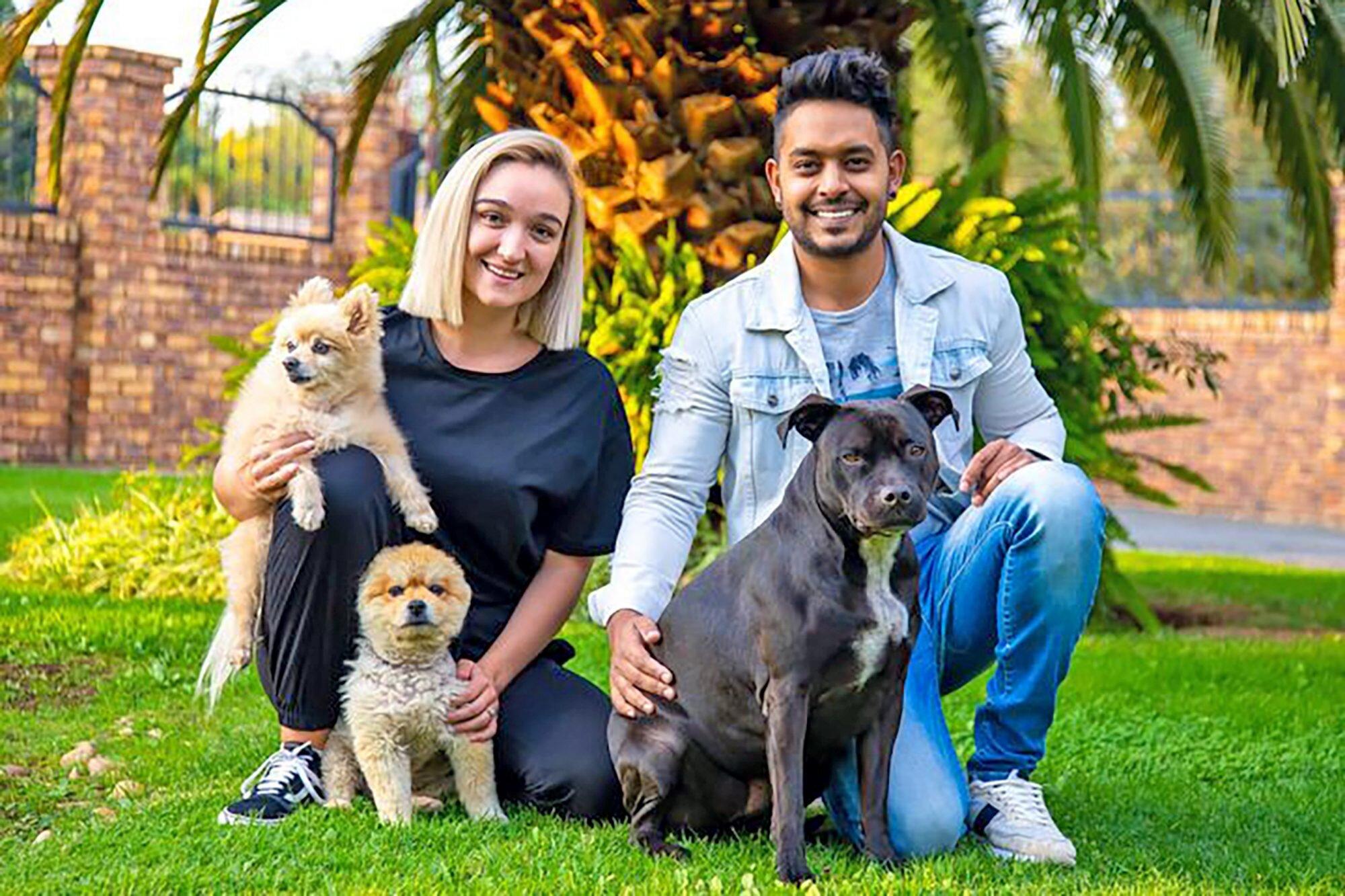 Imagini emoționante! Reacția uimitoare a unui câine Amstaff, când un alt patruped cade în piscină. Video viral