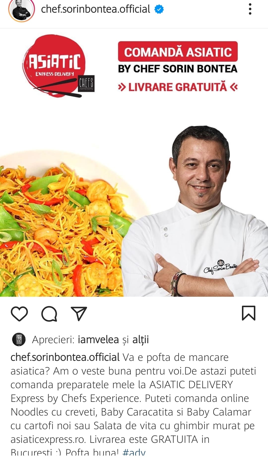 Chef Sorin Bontea colaboreaza cu Asiatic Express