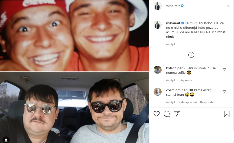 Cum arătau Bobiță și Dorel din Las Fierbinți, în urmă cu 20 de ani / Foto: Captură Instagram Mihai Rait