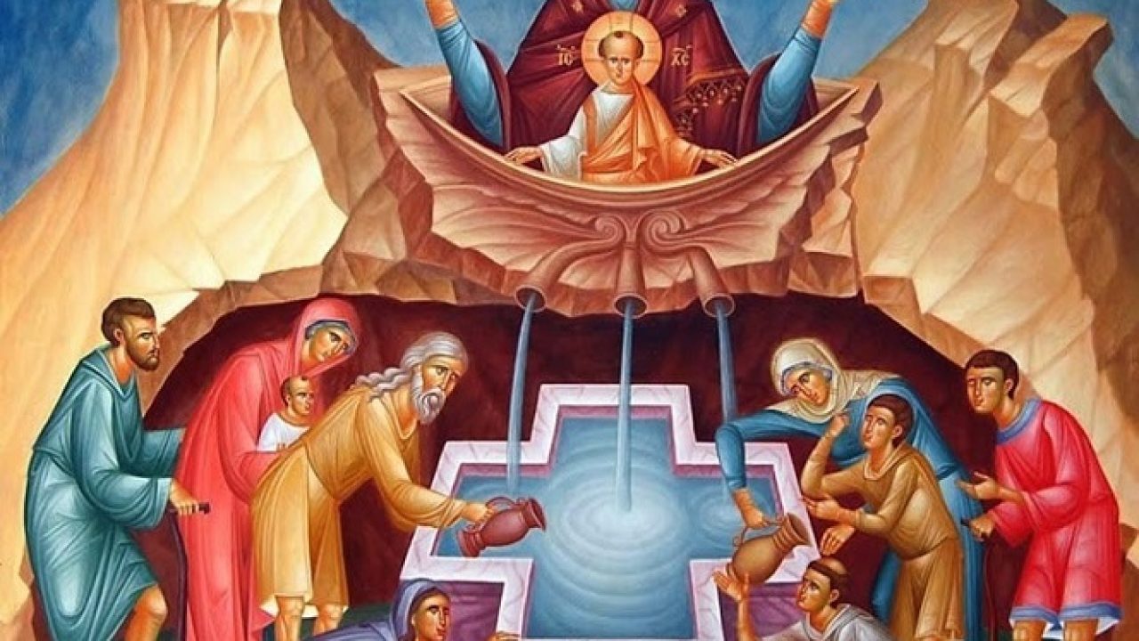 În această zi sunt oficiate slujbe de sfinţire a apei
