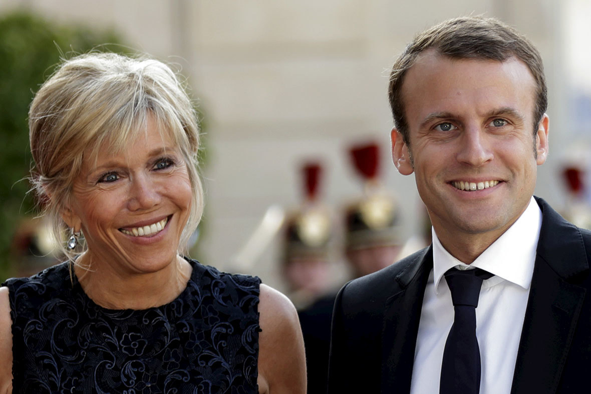 Emmanuel Macron și soția lui, Brigitte Trogneux