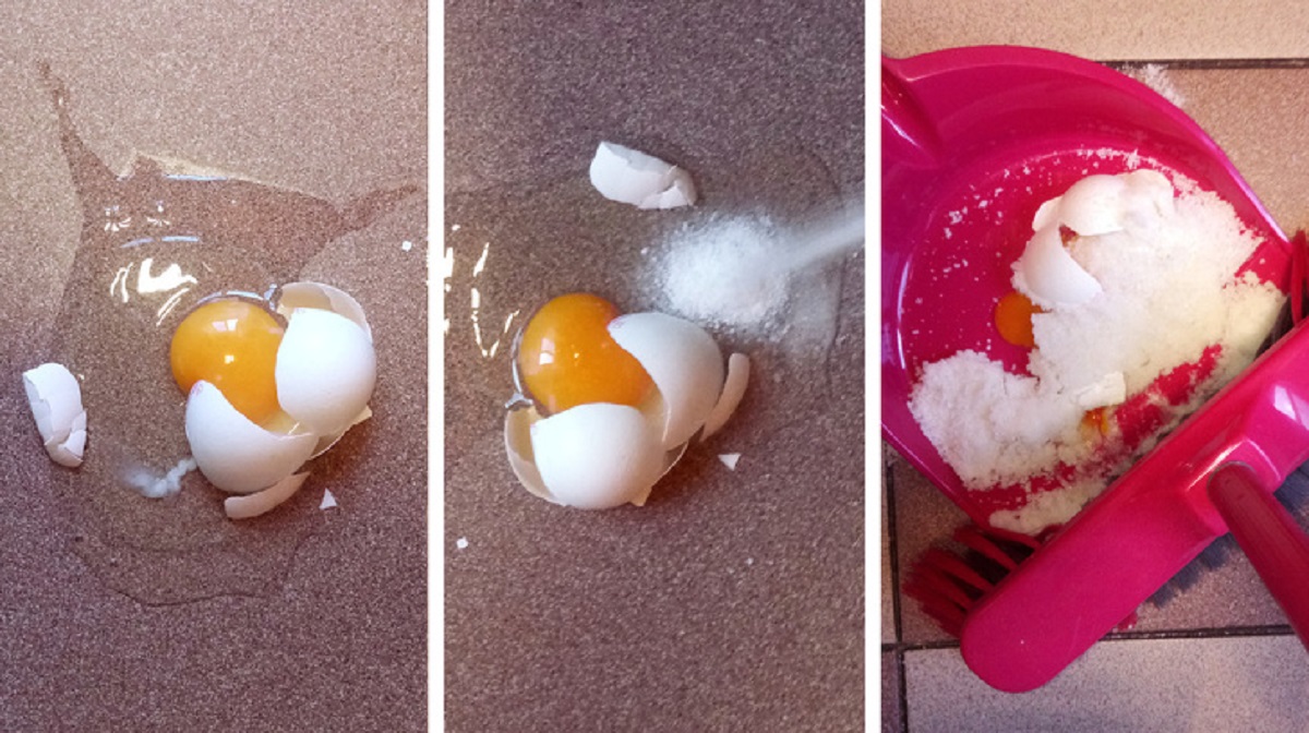 Cum cureți ouăle care au căzut pe podea în câțiva pași simpli