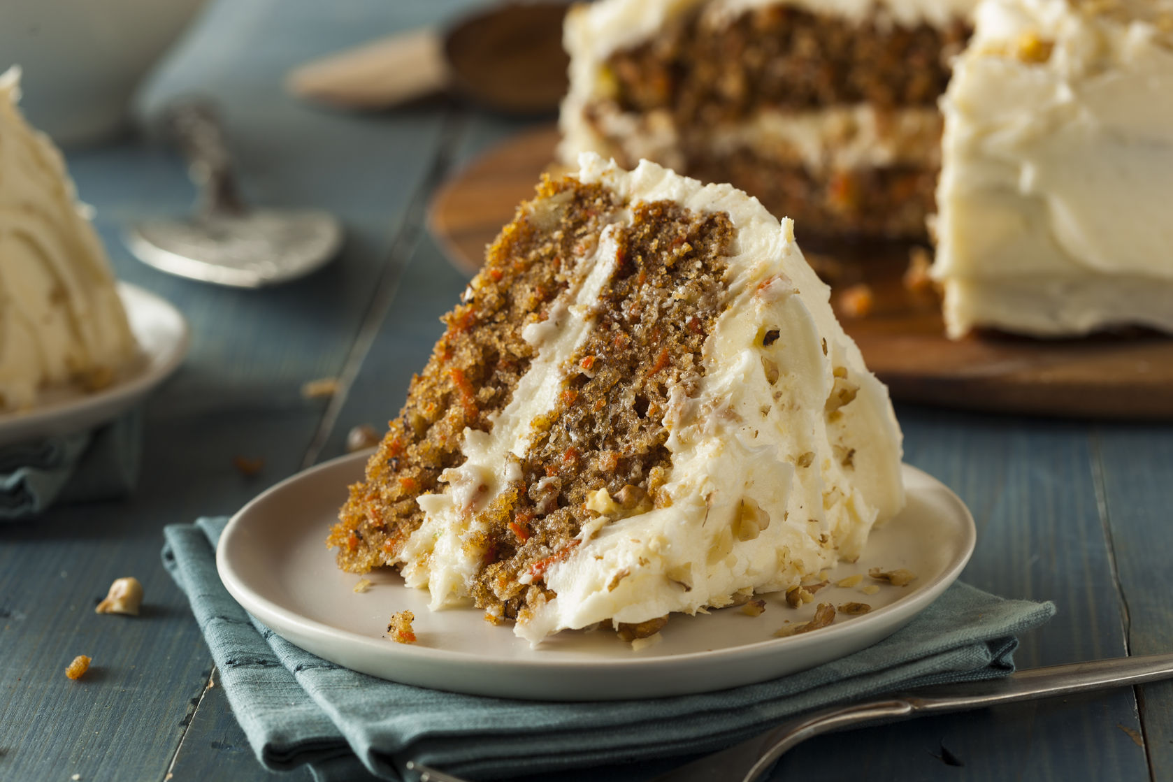 O felie de tort de morcovi