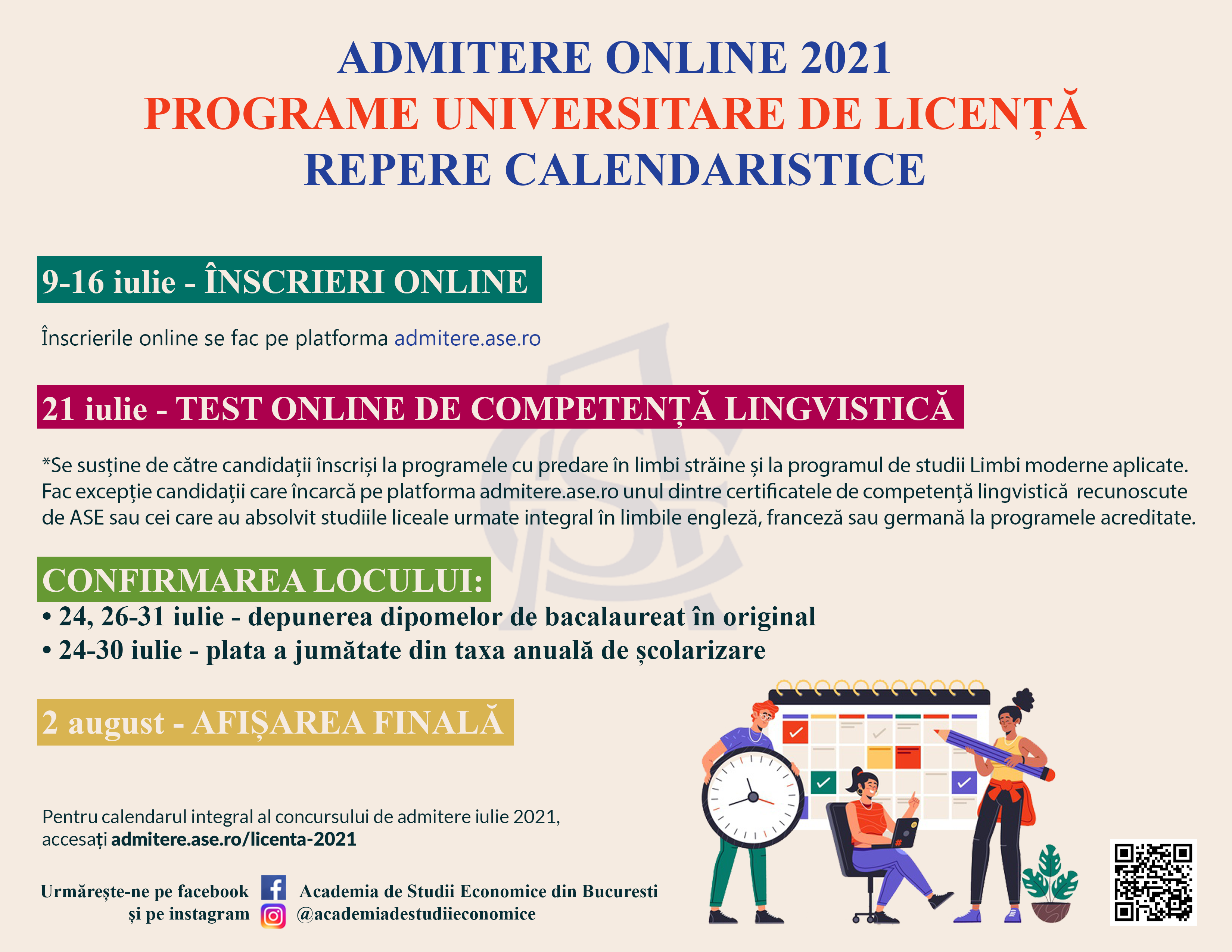 Admitere la Academia de Studii Economice 2021