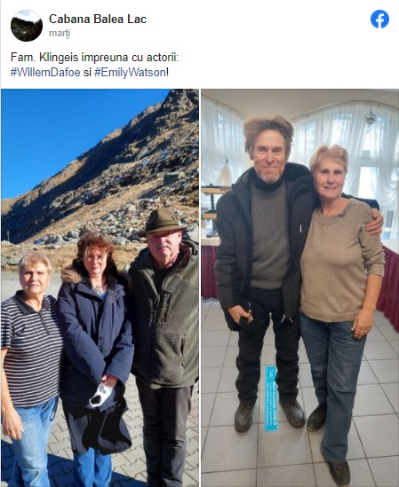 Willem Dafoe şi Emily Watson, văzuți la Cabana Bâlea Lac