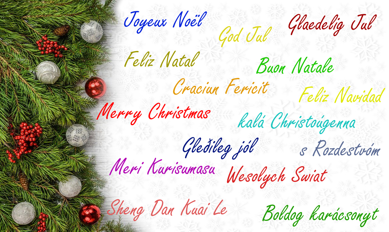 Crăciun fericit în diferite limbi