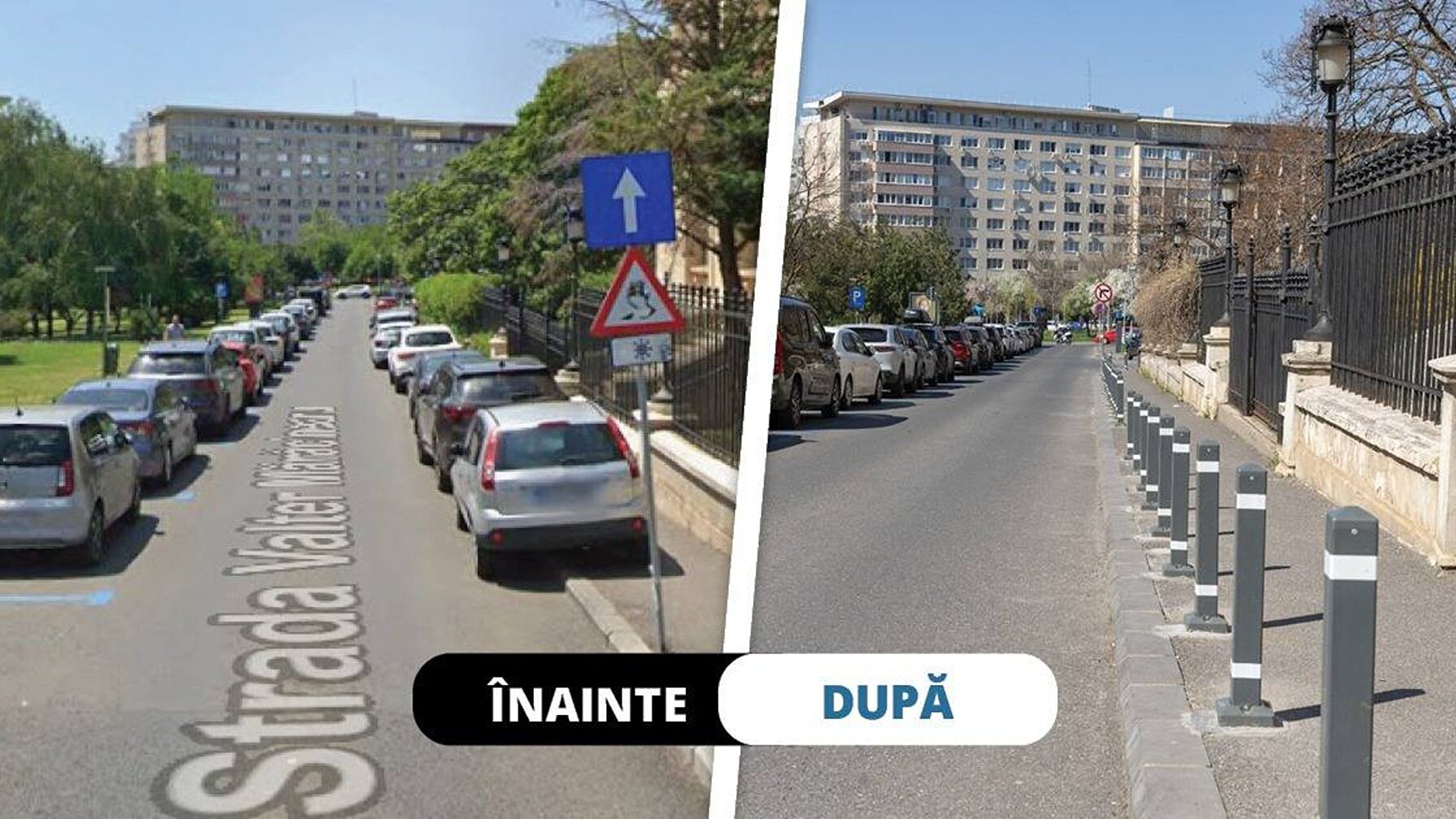 Adio parcare pe trotuare: Se montează stâlpișori