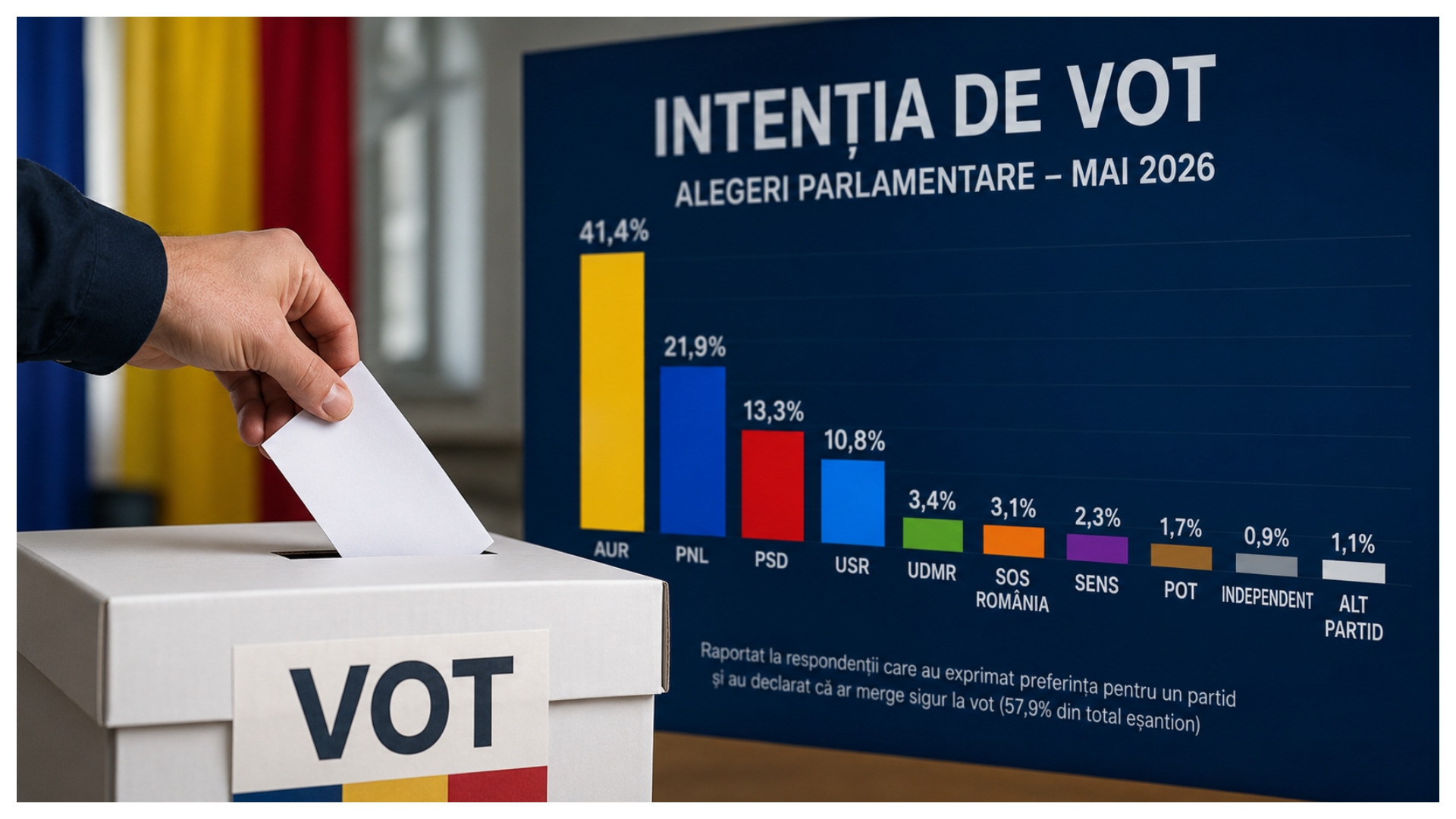 PNL depășește PSD în cel mai nou sondaj INSCOP. AUR rămâne lider în intenția de vot